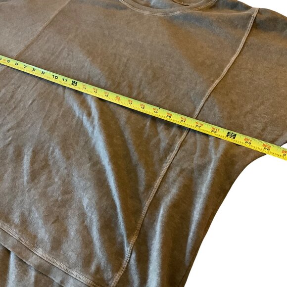 Poetry Brown Hemp-Cotton Blend 3/4 Sleeve High-Low Top Womens Size  US 12 Boxy L - Picture 7 of 9